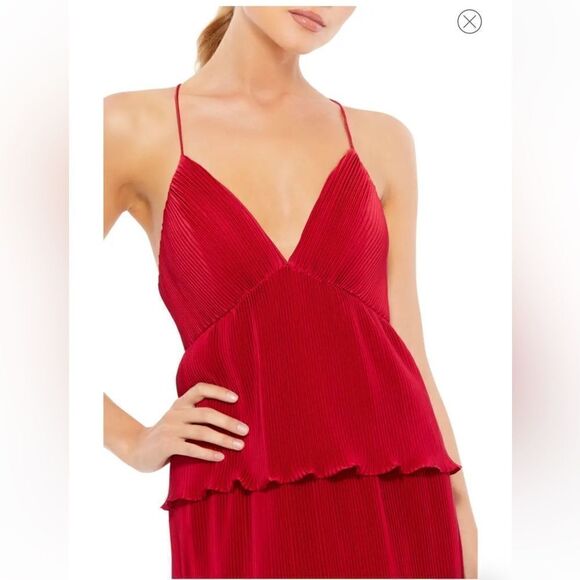 Ieena for Mac Duggal Pleat Ruffle Tiered Dress - Picture 3 of 5